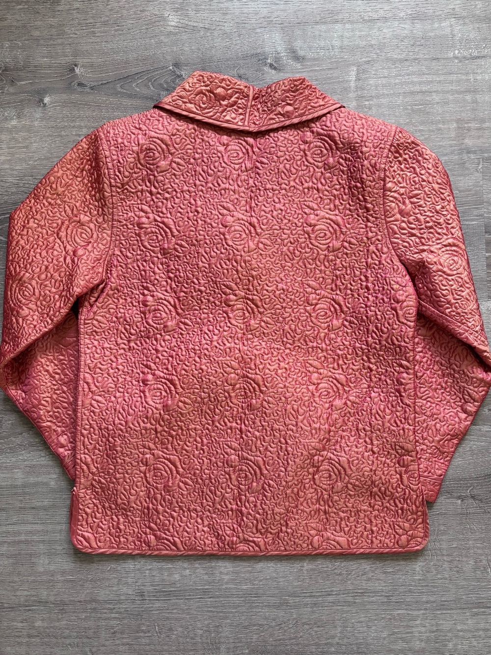 Metallic Quilted Rose-Pattern Pink Jacket - Picture 4 of 4